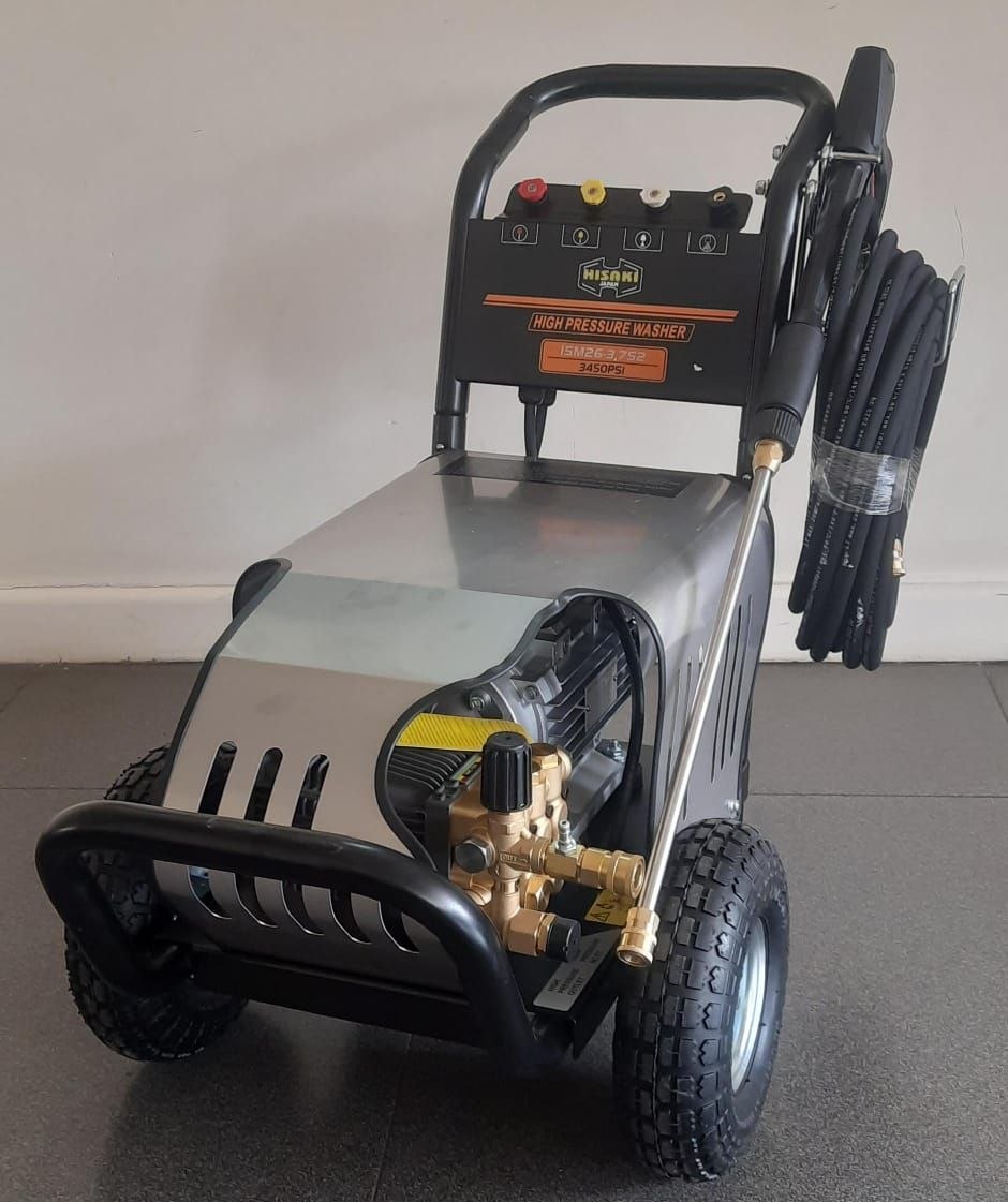 3cffd130-6b20-42b4-b6fd-f312f9f109d8 Hisaki Japan Electric pressure Washer 3450psi 5hp Motor - Image 1