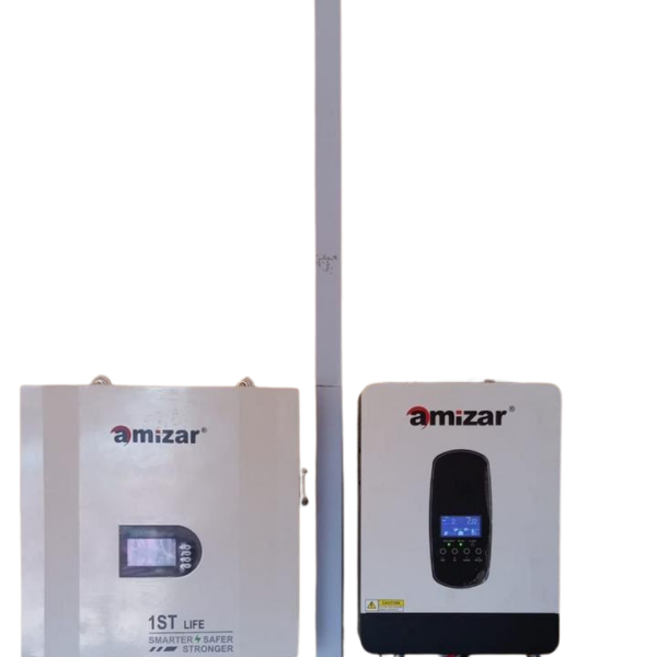 Amizar Lithium Battery + Hybrid Inverter Solar Combo Kit – 48V System